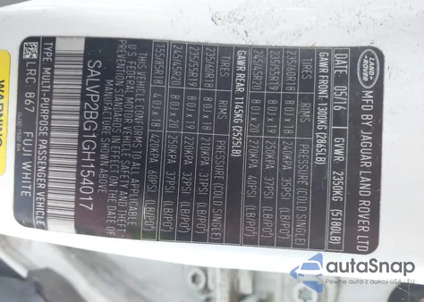 2016 Land Rover Range Rover Evoque Se/Se Premium from USA, damaged, VIN SALVP2BG1GH154017